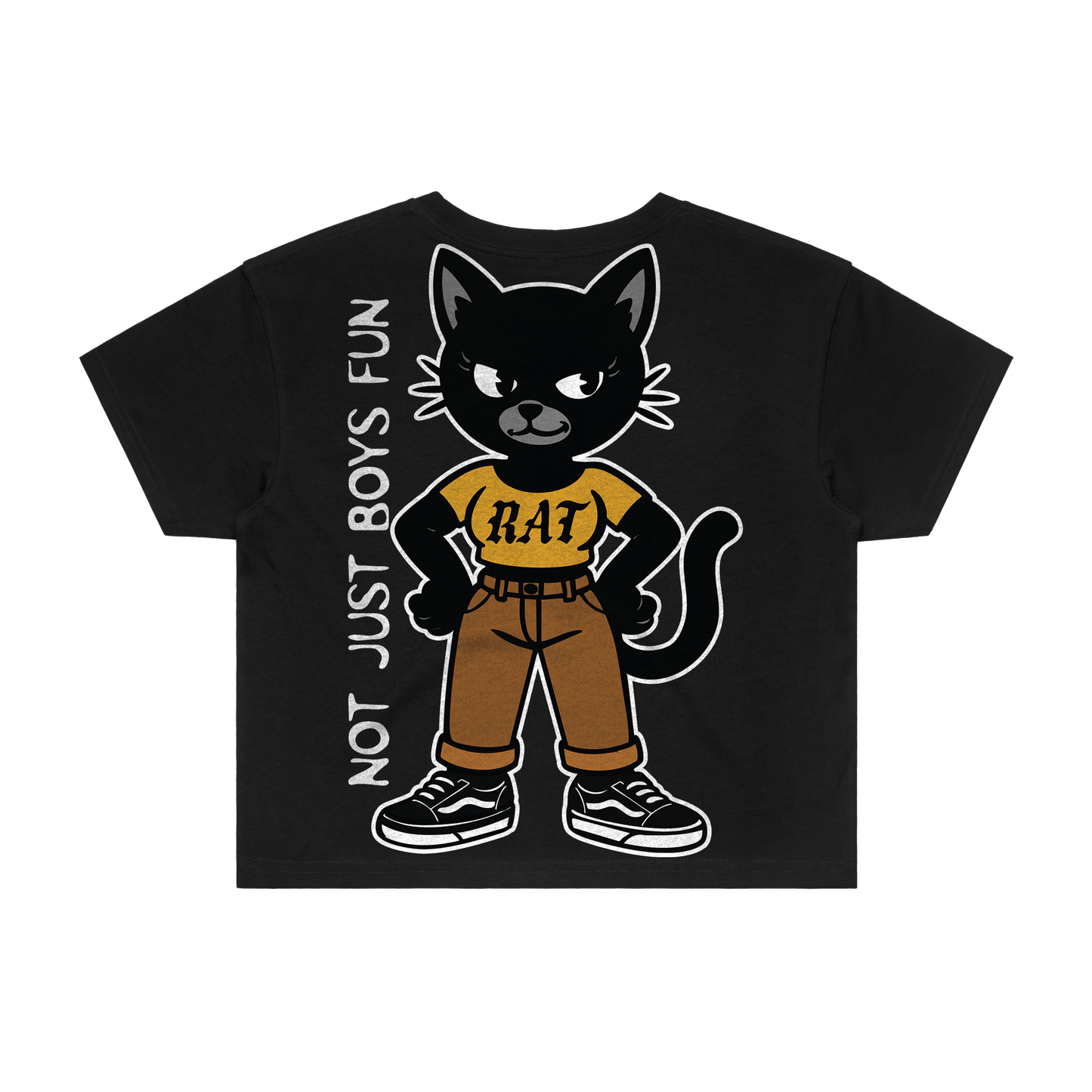 Not Just Boys Fun Sally Cat Crop