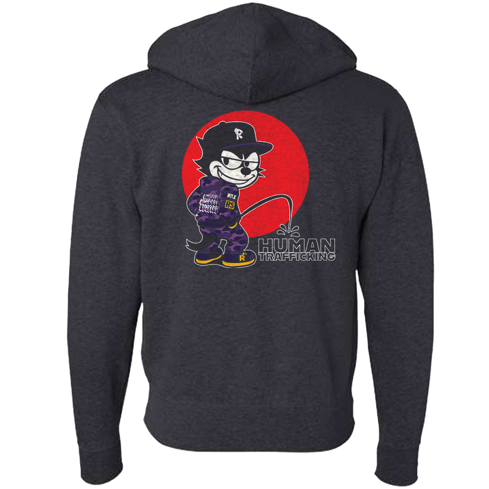 Calvin Cat Against Traffic Zip Hoodie