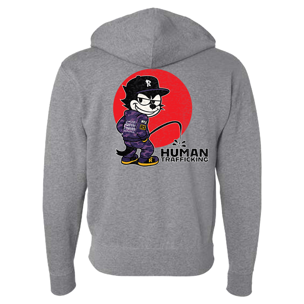 Calvin Cat Against Traffic Zip Hoodie